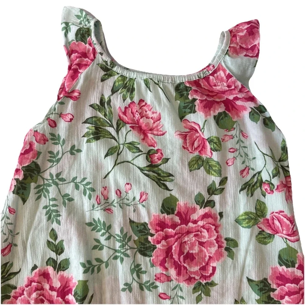 Gymboree Floral Sleeveless Ruffle Crinkle Cover Up Girls 12 Beach Cottage Easter